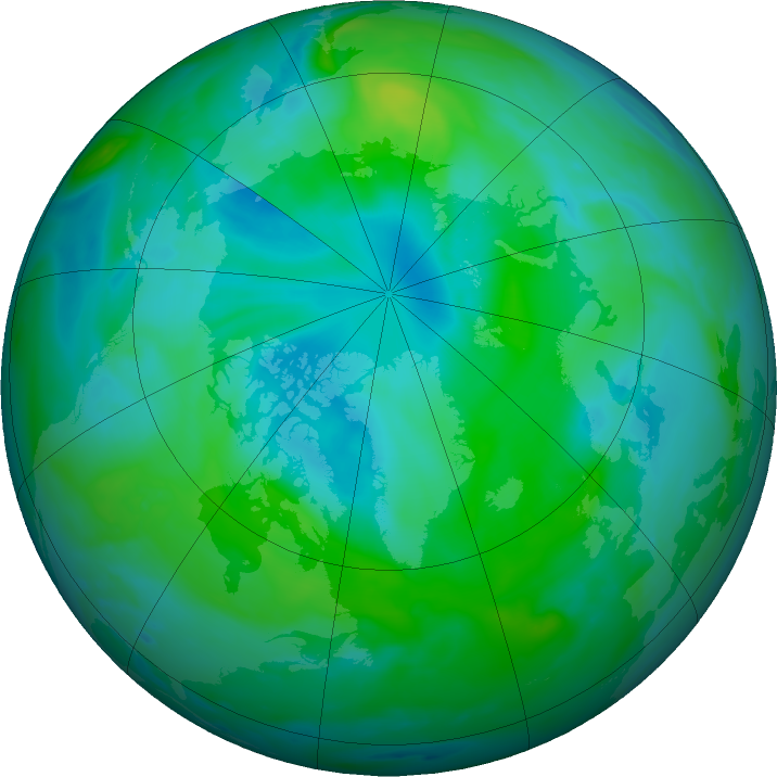 Arctic ozone map for 26 August 2016